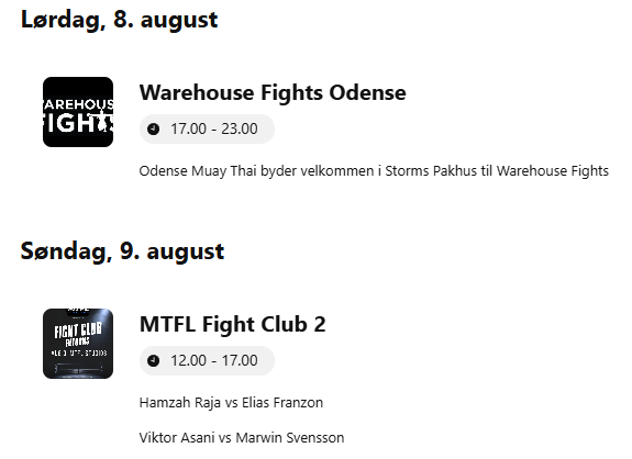 Masser af Muay Thai og K1 i kalenderen