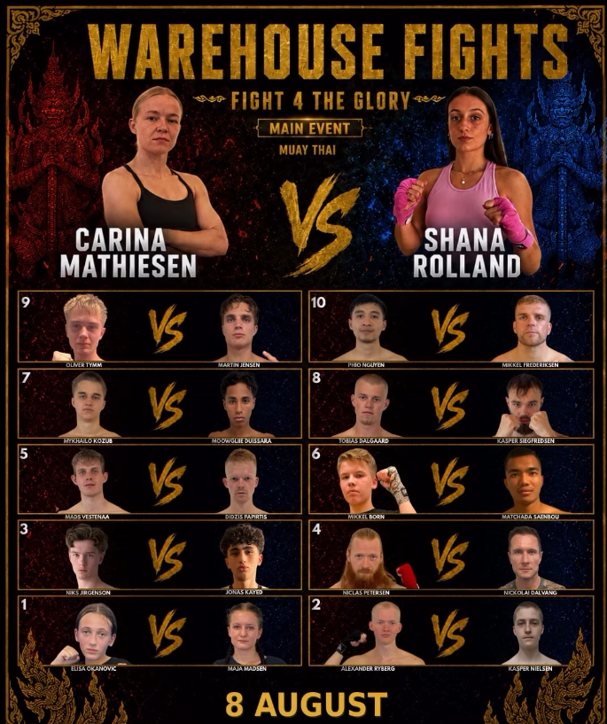 Fightcard til Warehouse Fights